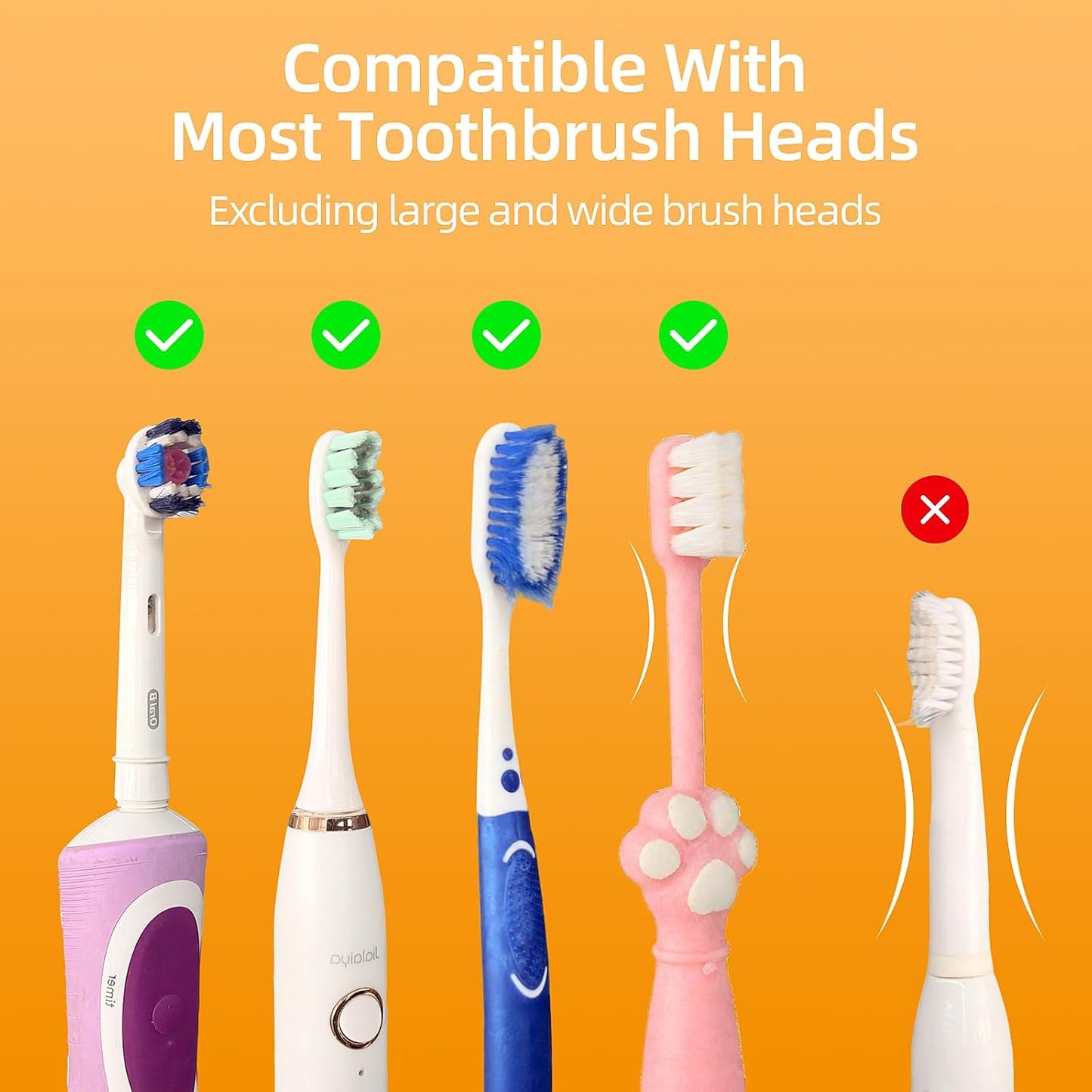 UV Toothbrush Sanitizer Holder, Auto-Sensor Wall-Mount Tooth Brush Cleaner with Heated Drying, 2 Slots LED Smart Screen for Bathroom (White)